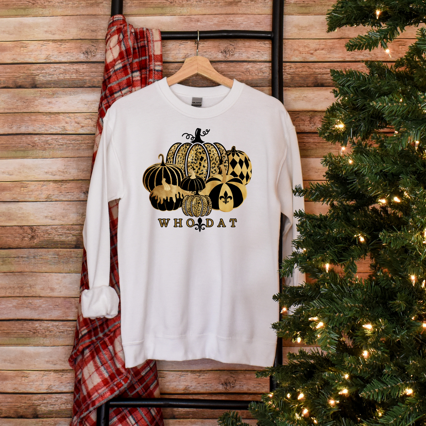 Fall Vibes with New Orleans Pride: "Who Dat" Pumpkin Theme Sweatshirt