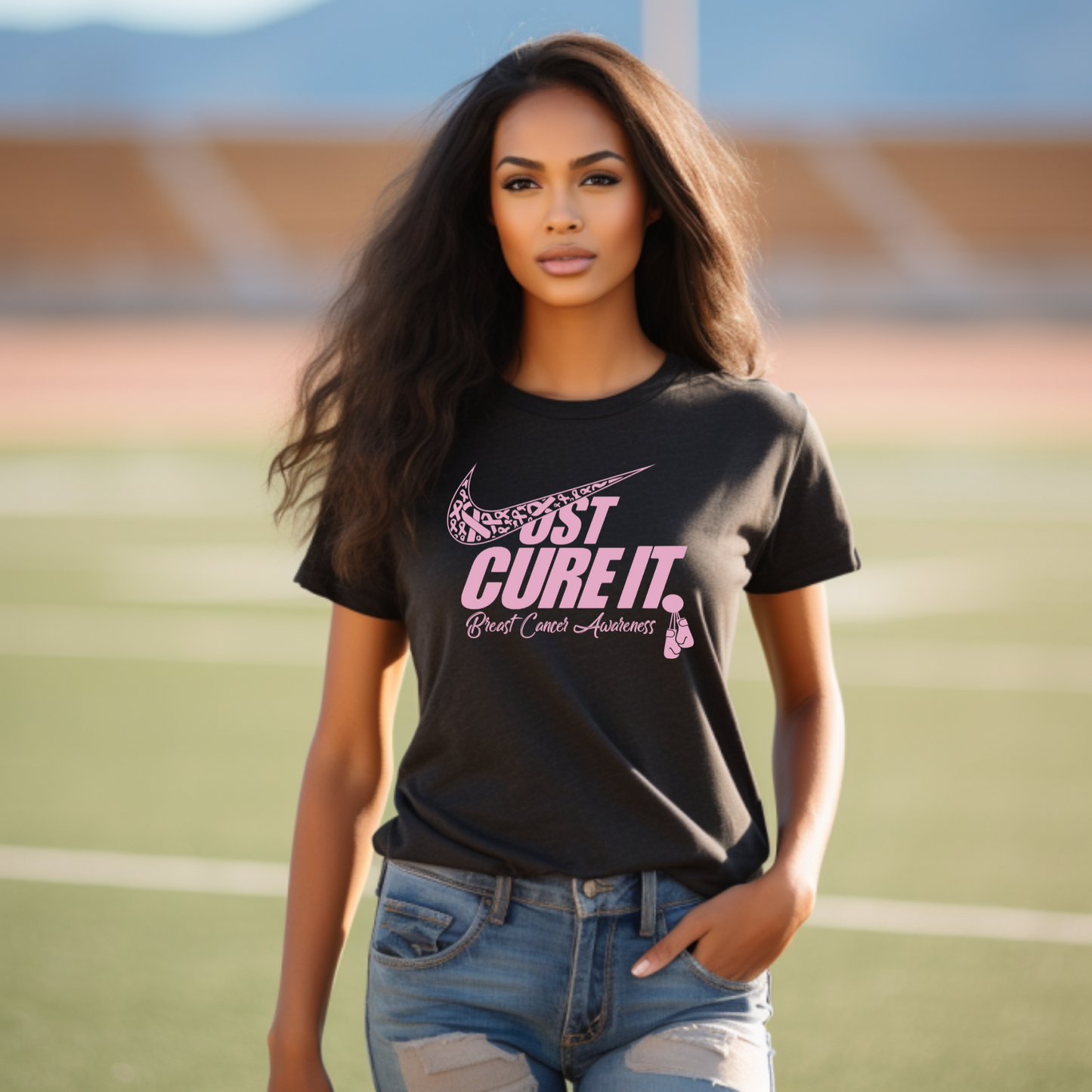 "Just Cure It" Breast Cancer Awareness Tee – Pink