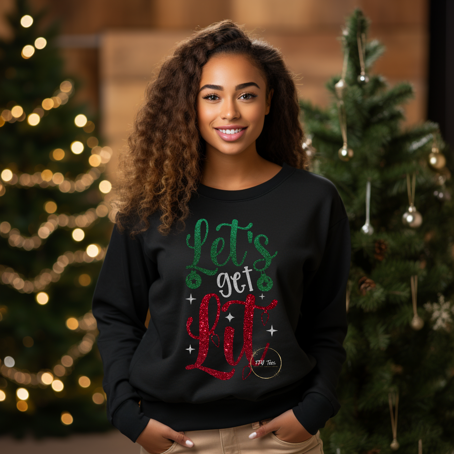 Light Up the Holidays: "Let's Get Lit" Christmas Sweatshirt