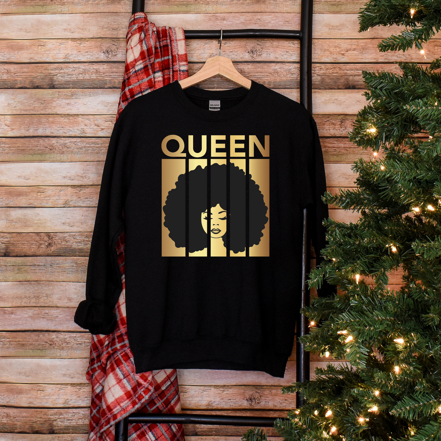 Elevate Your Style: "Queen in Bold Gold Print" Sweatshirt