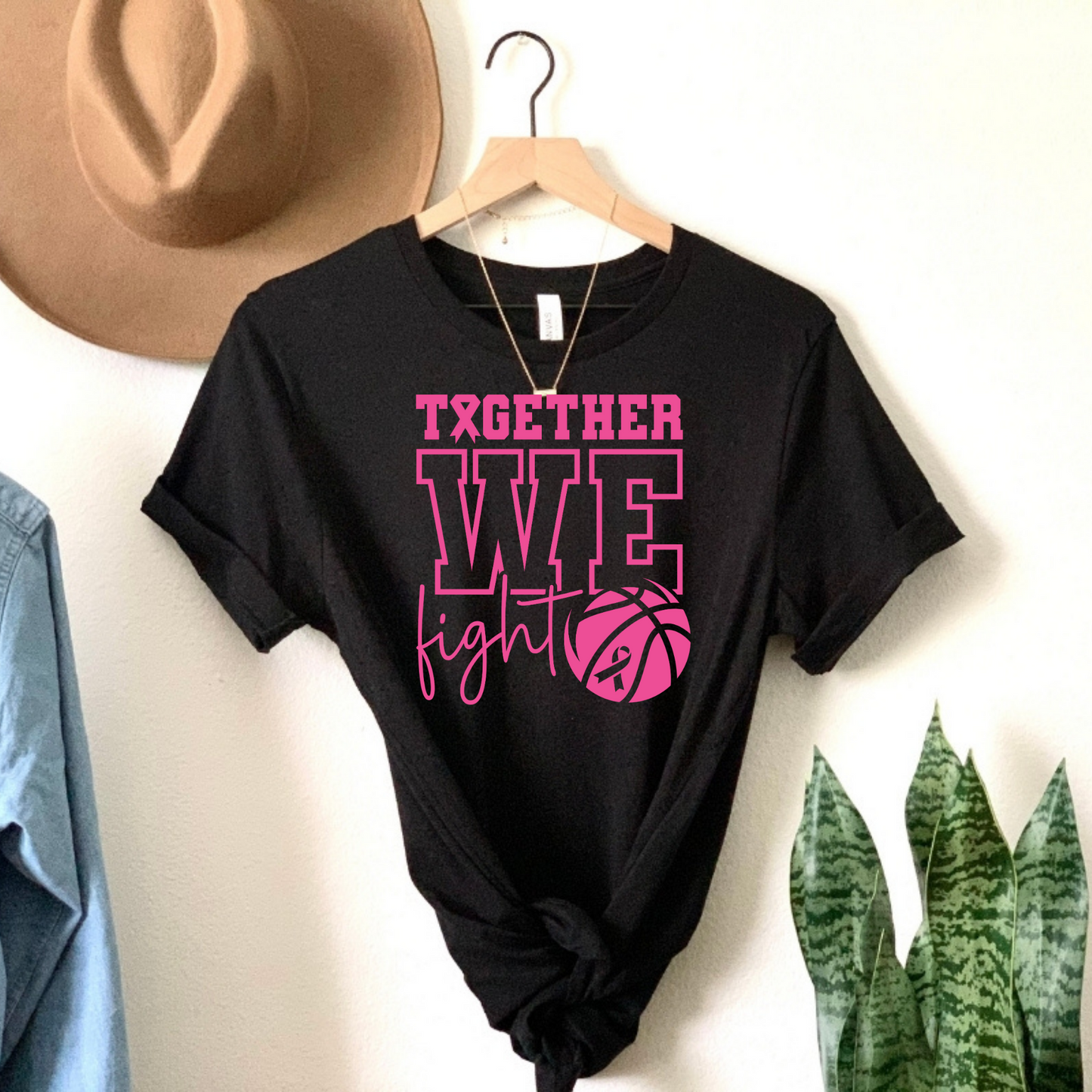 Together We Fight Basketball Breast Cancer Awareness Tee