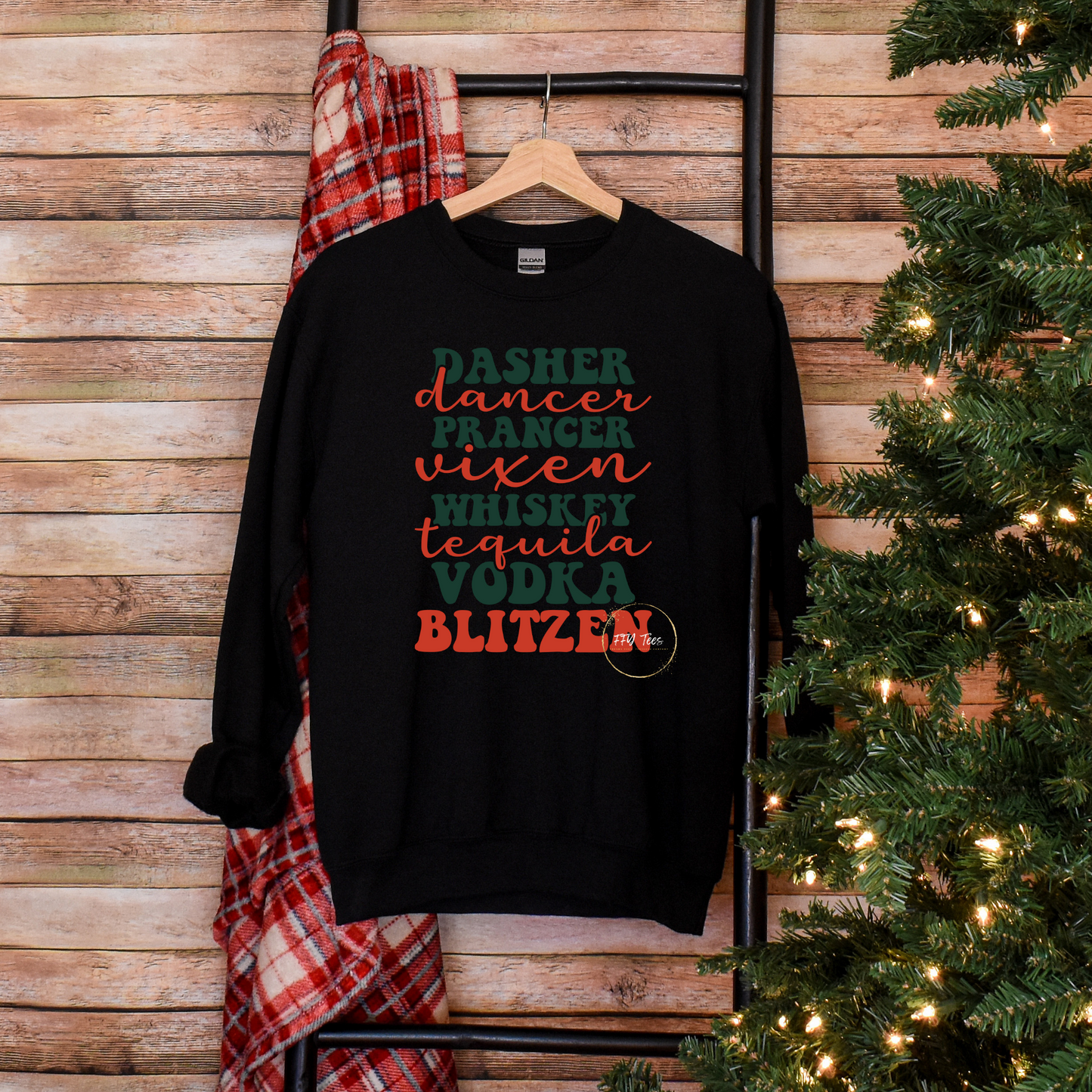 Reindeer Cheers: Festive Reindeer Names & Favorite Liquors Sweatshirt