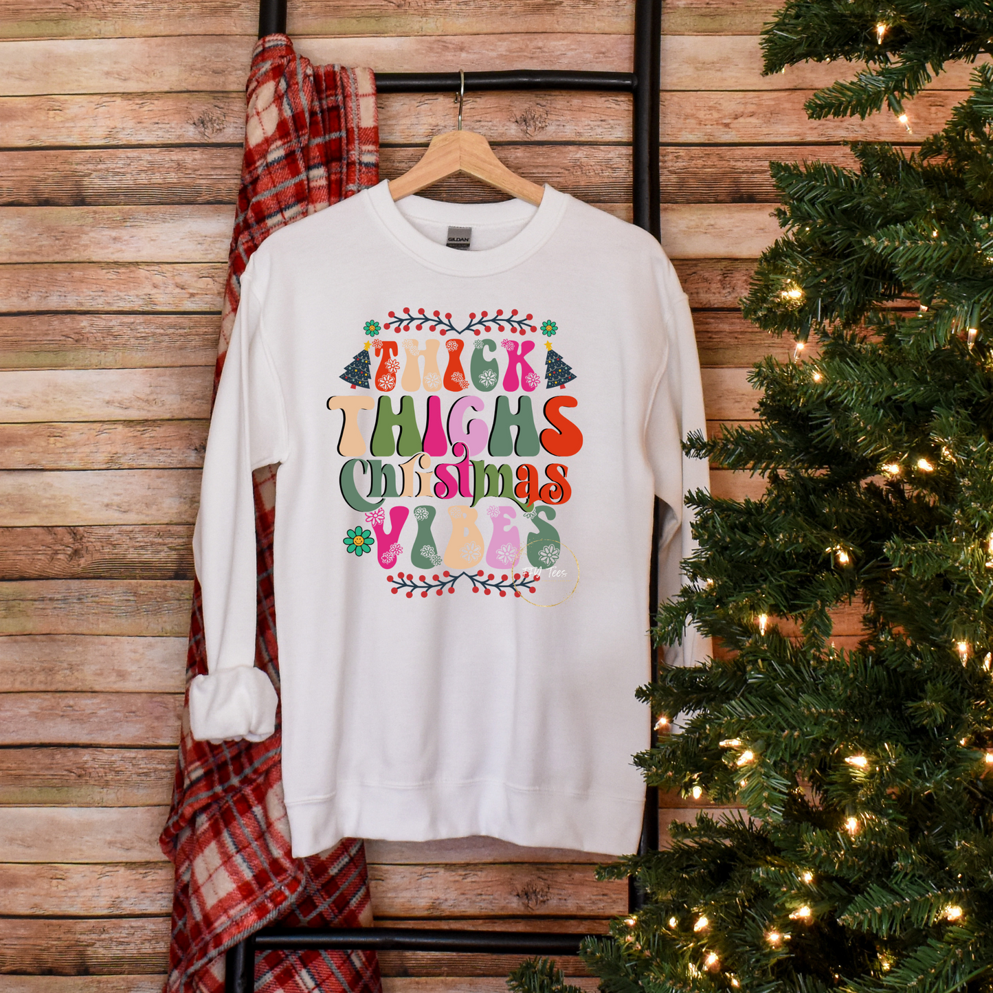 Celebrate in Style: "Thick Thighs and Christmas Vibes" Sweatshirt