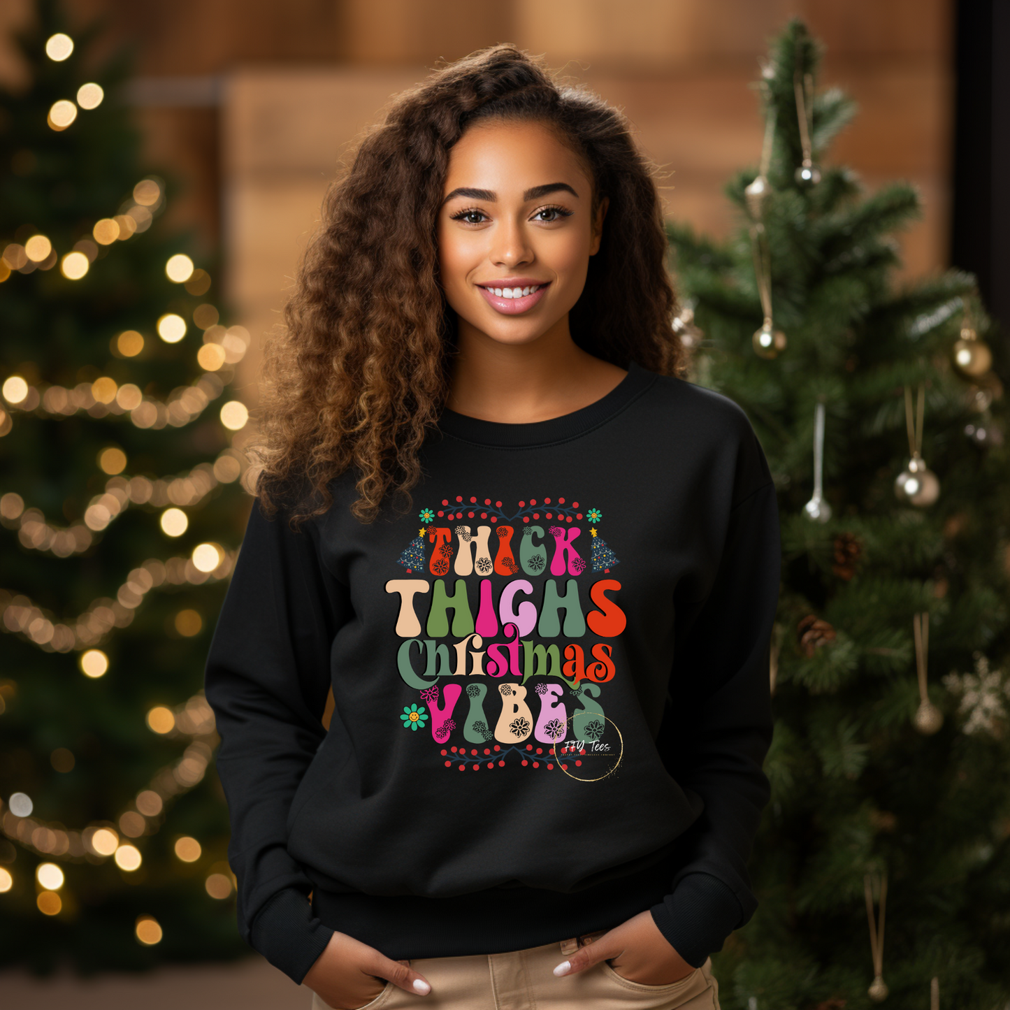 Celebrate in Style: "Thick Thighs and Christmas Vibes" Sweatshirt