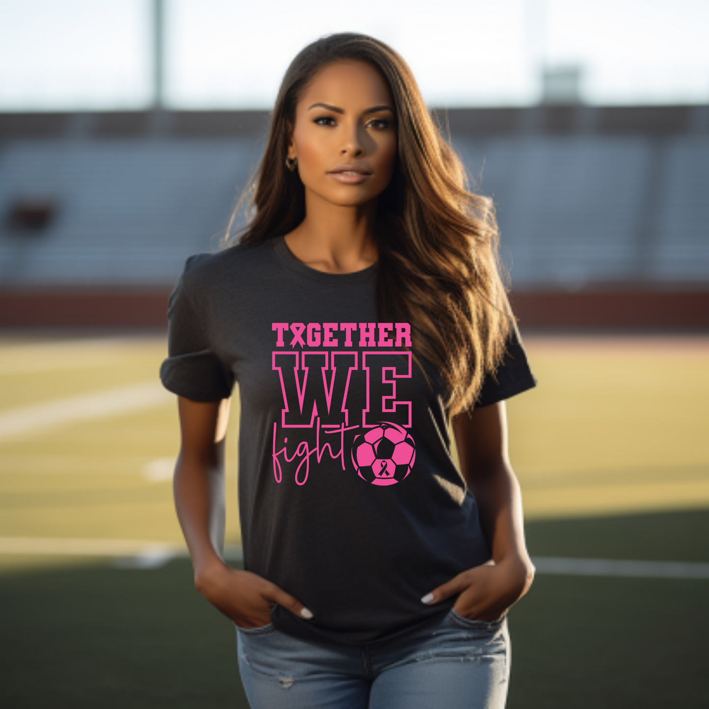 Together We Fight Soccer Breast Cancer Awareness Tee