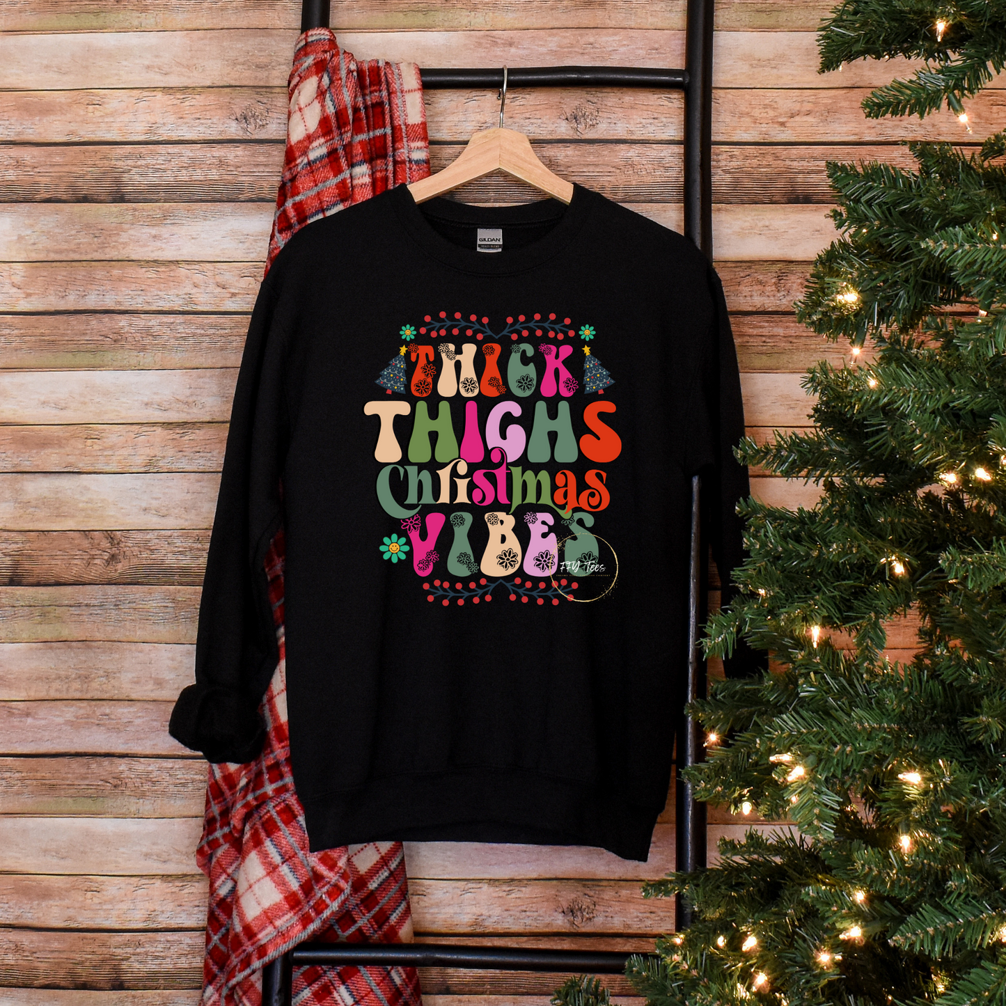 Celebrate in Style: "Thick Thighs and Christmas Vibes" Sweatshirt