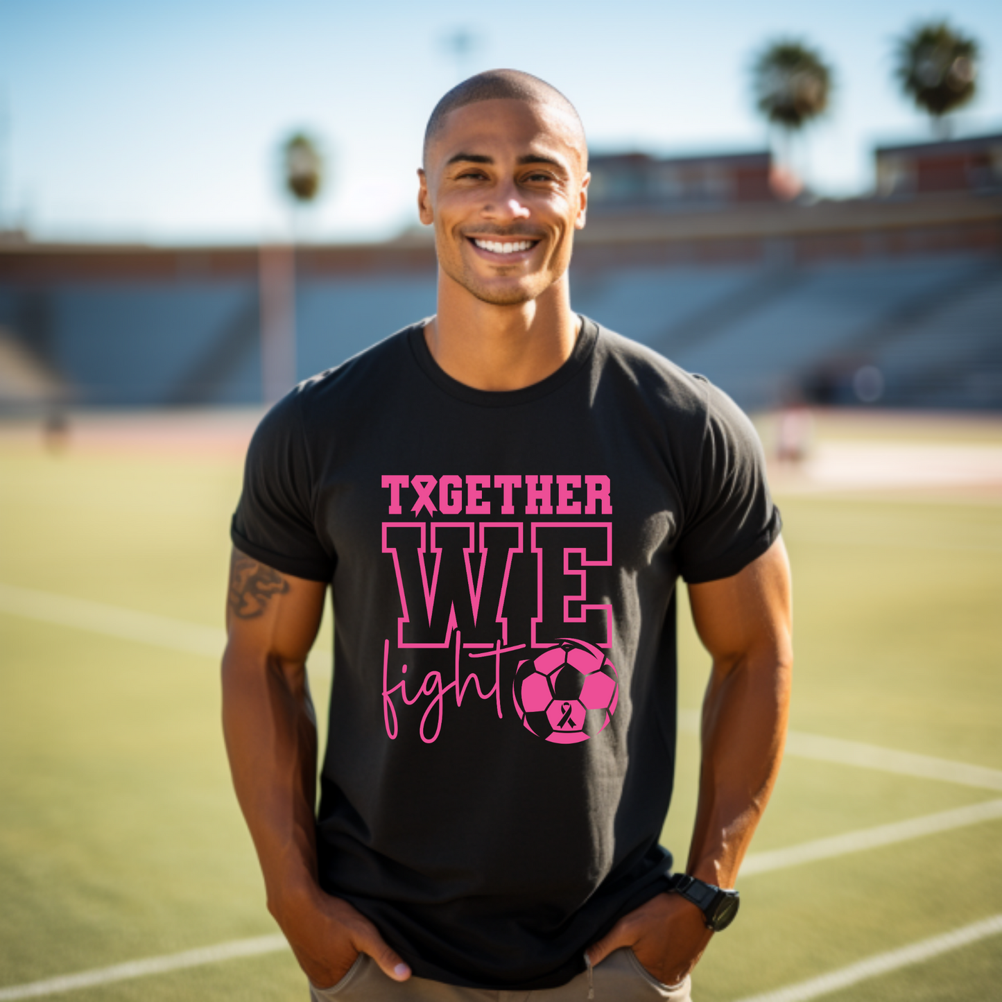 Together We Fight Soccer Breast Cancer Awareness Tee