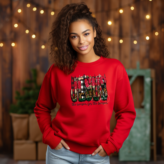 Celebrate with Style: "Jesus is The Reason for the Season" Sweatshirt