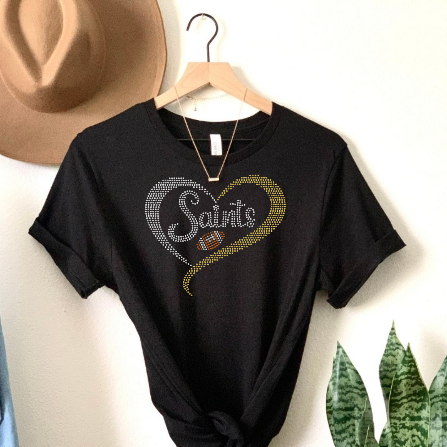 Sparkling Elegance for Game Days and Beyond - Saints Heart Tee