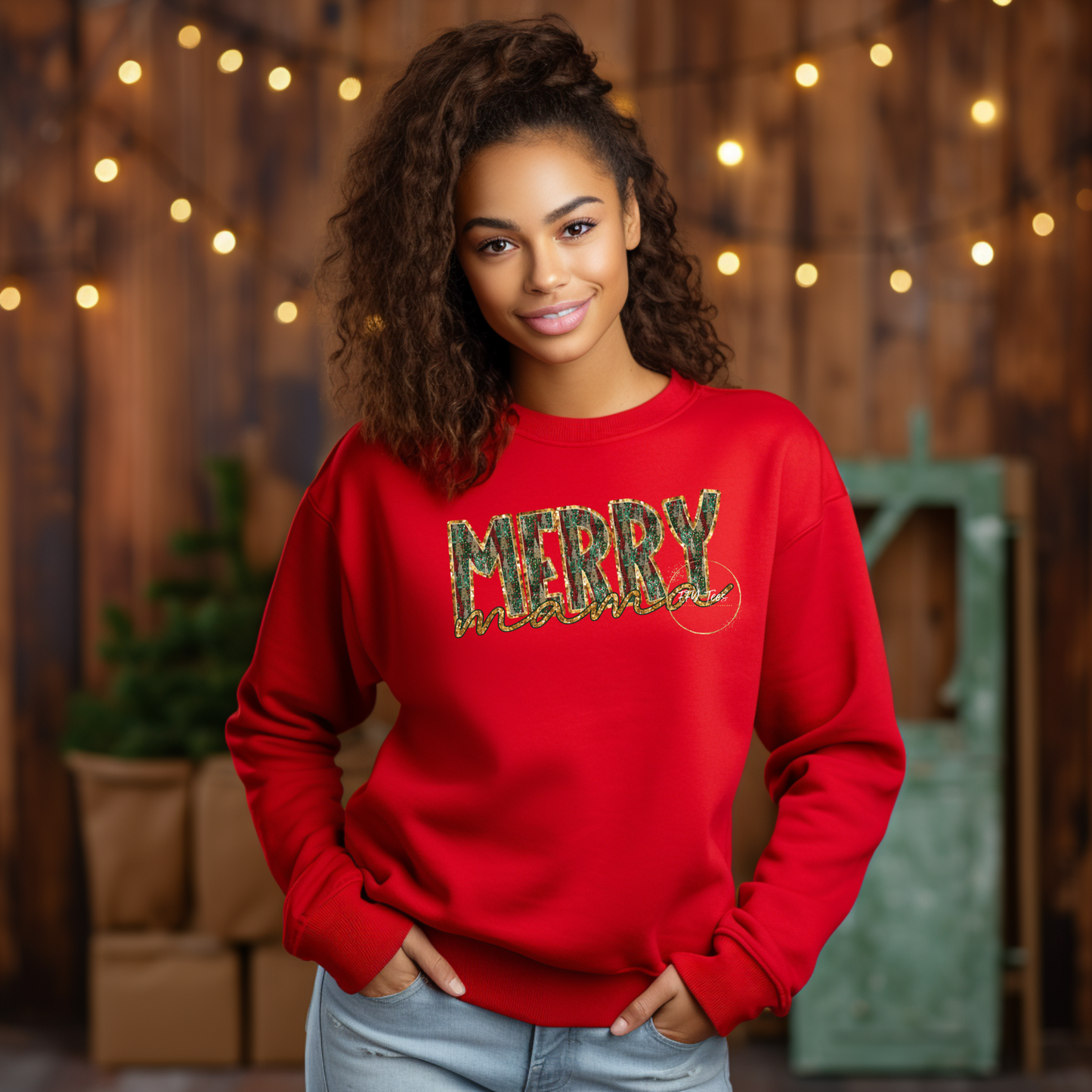 Radiate Joy: "Merry Mama" Faux Sequin Sweatshirt