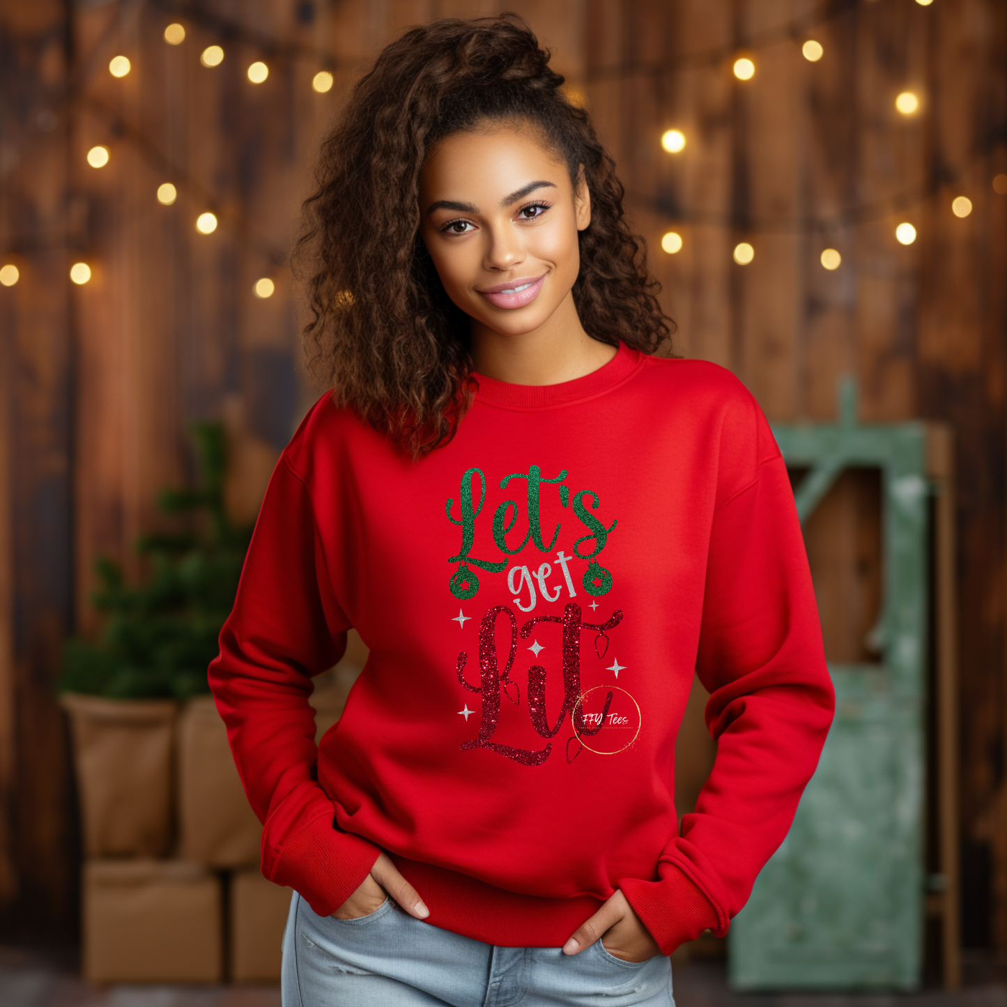 Light Up the Holidays: "Let's Get Lit" Christmas Sweatshirt