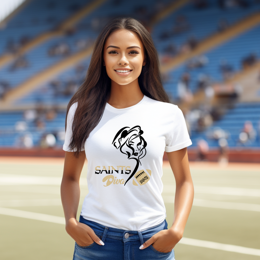 Embrace Your Diva Football Spirit with the Saints Tee