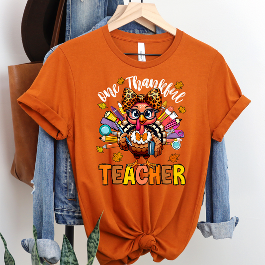 One Thankful Teacher Thanksgiving Tee