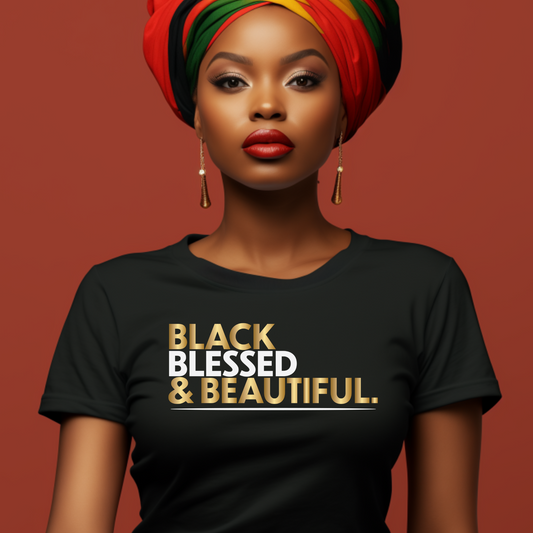 Black Blessed & Beautiful Tee – Empowering Black History Month Apparel