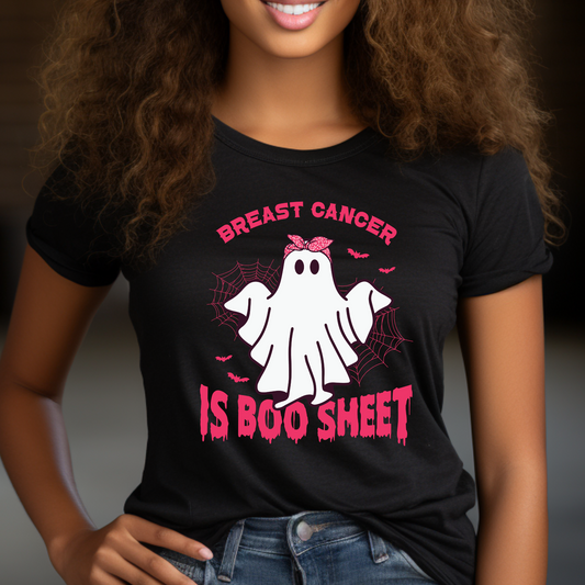 Breast Cancer Is Boo Sheet Halloween Awareness Tee – Fun & Spooky Support