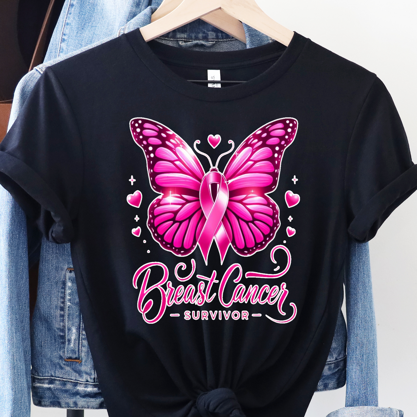 Breast Cancer Survivor Butterfly Tee – Inspire Strength & Hope