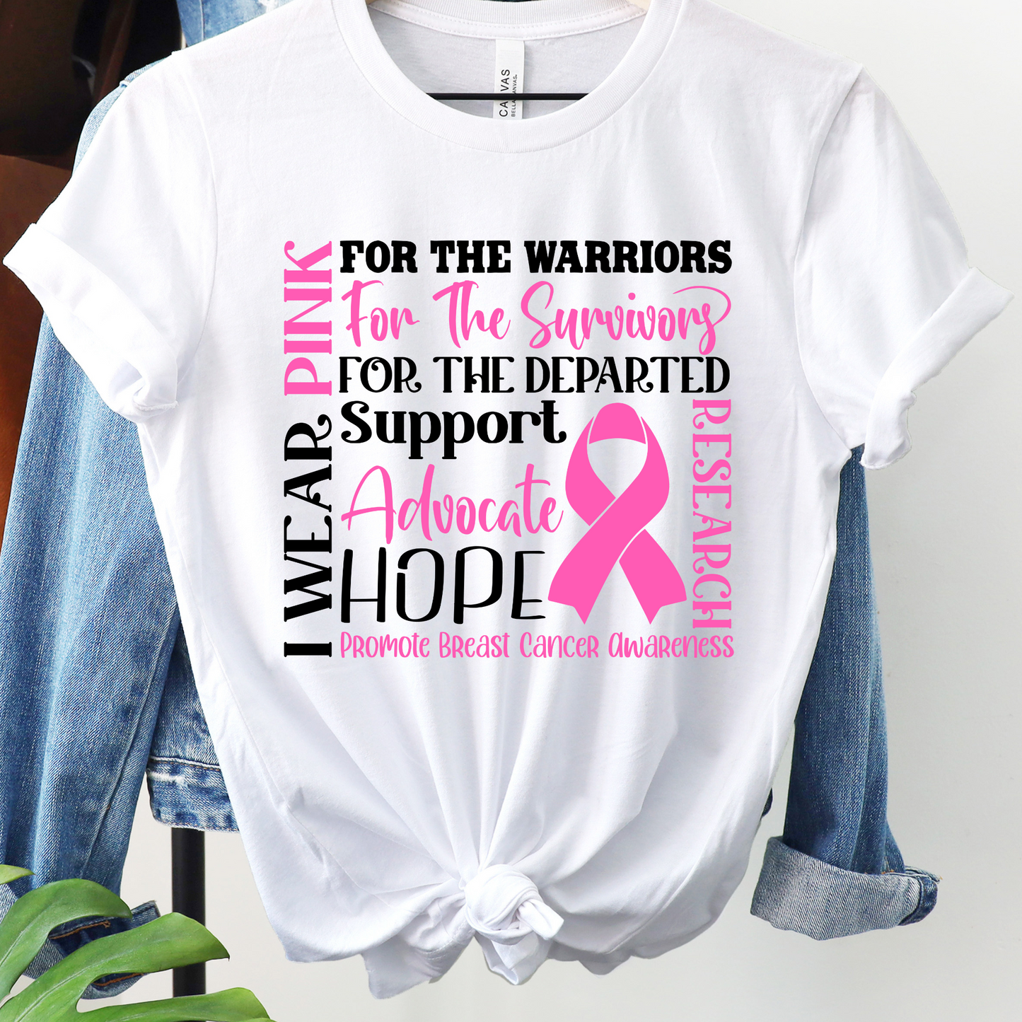 I Wear Pink for the Warriors Breast Cancer Awareness Tee