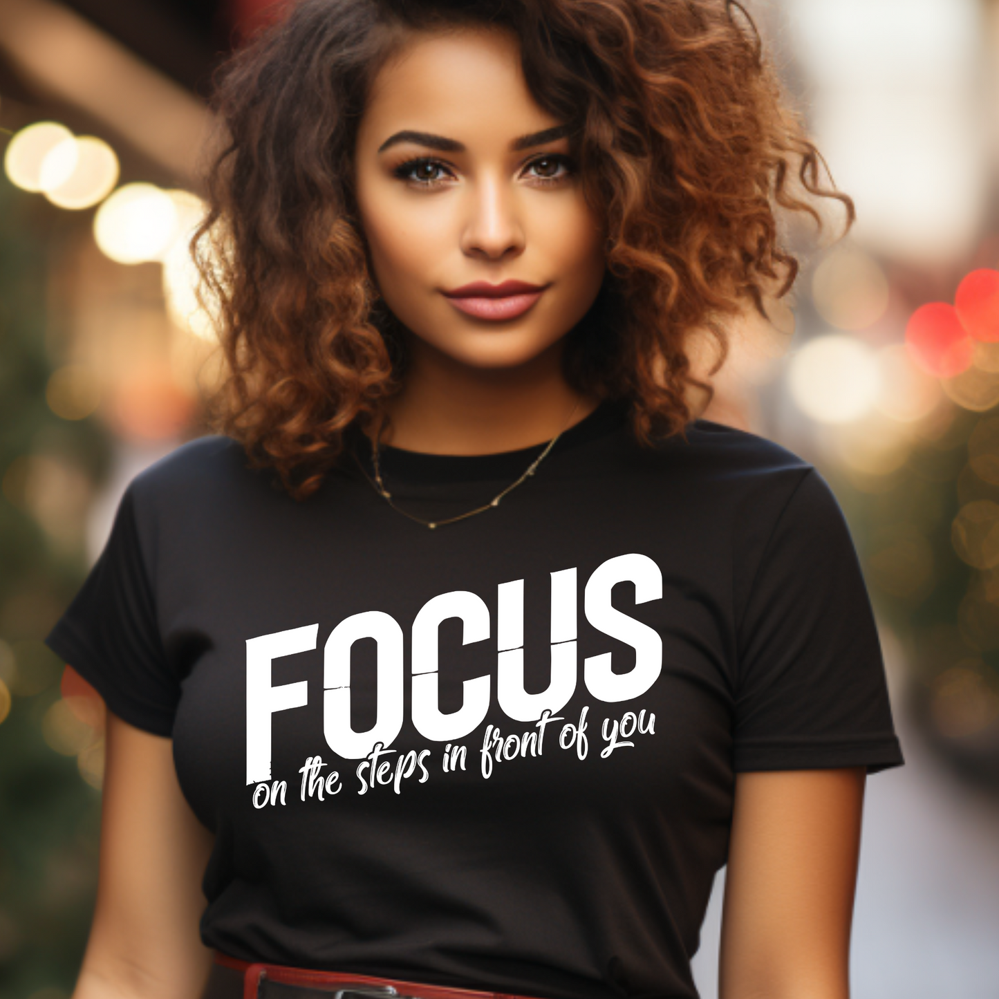 Focus on the Steps T-Shirt – Motivational Faith Tee