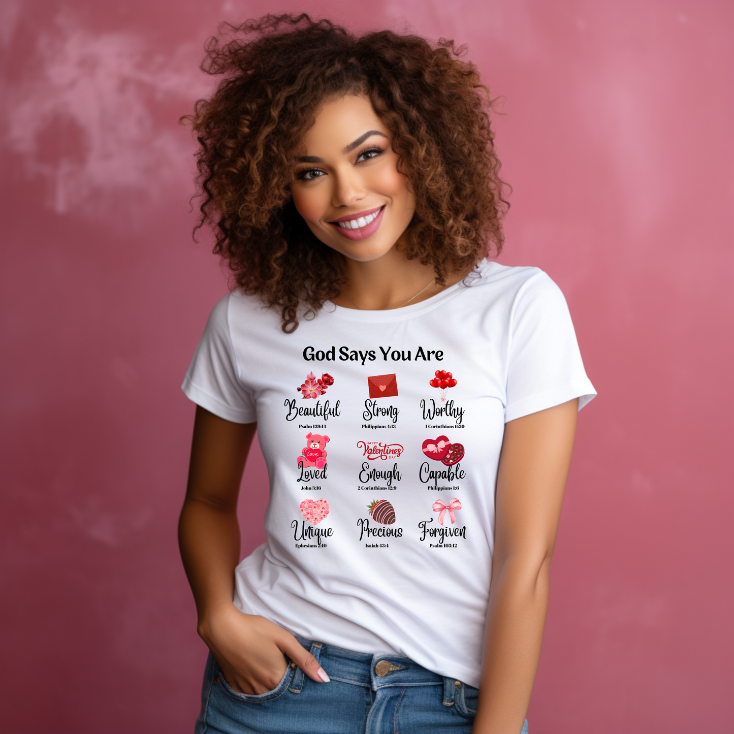 Divine Affirmation: "God Says You Are" Valentine's Day Tee