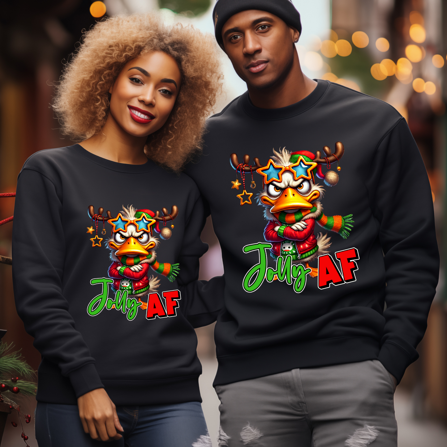 Jolly AF Christmas Sweatshirt - Holiday Apparel