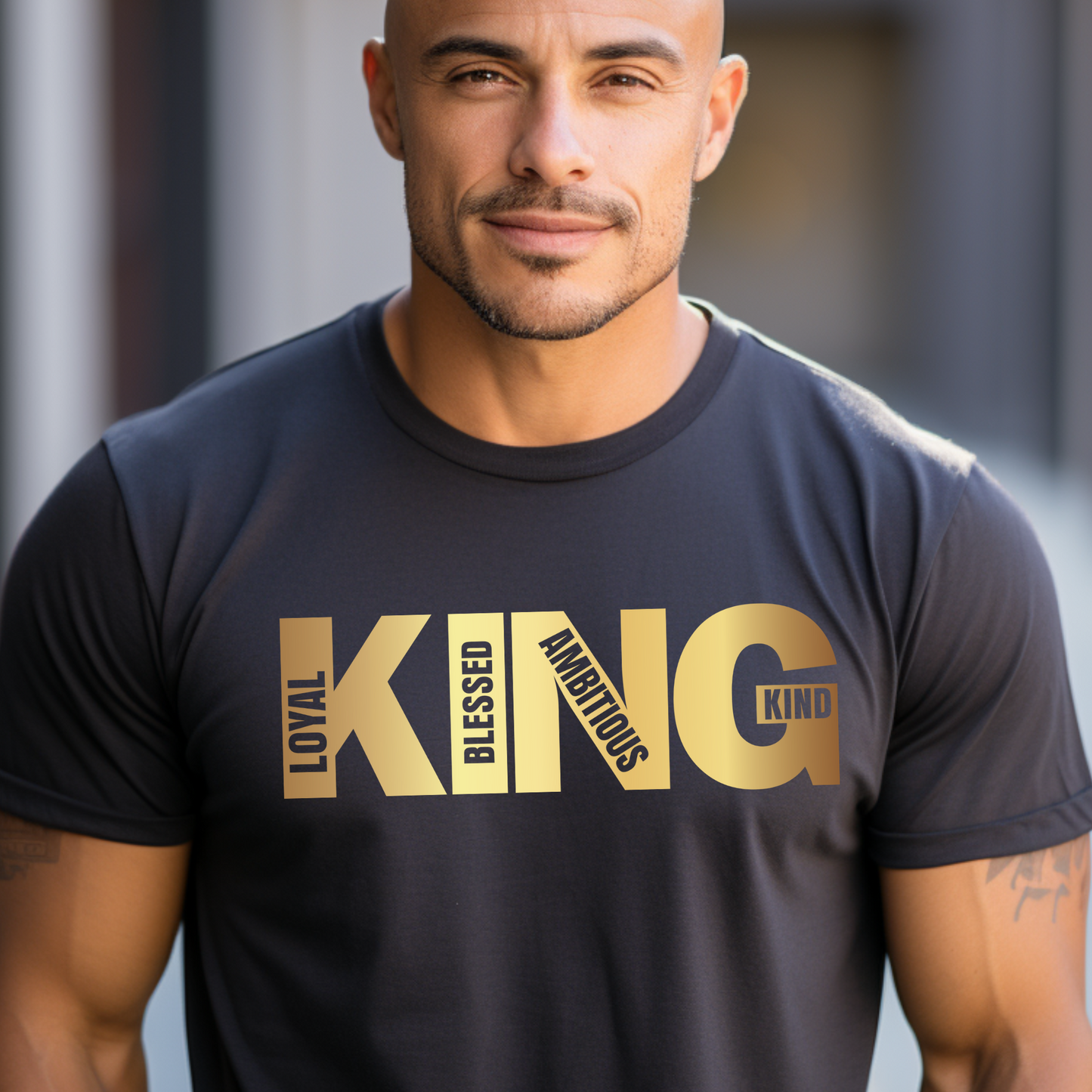 KING Tee – Celebrate Black Excellence with Bold Gold Typography