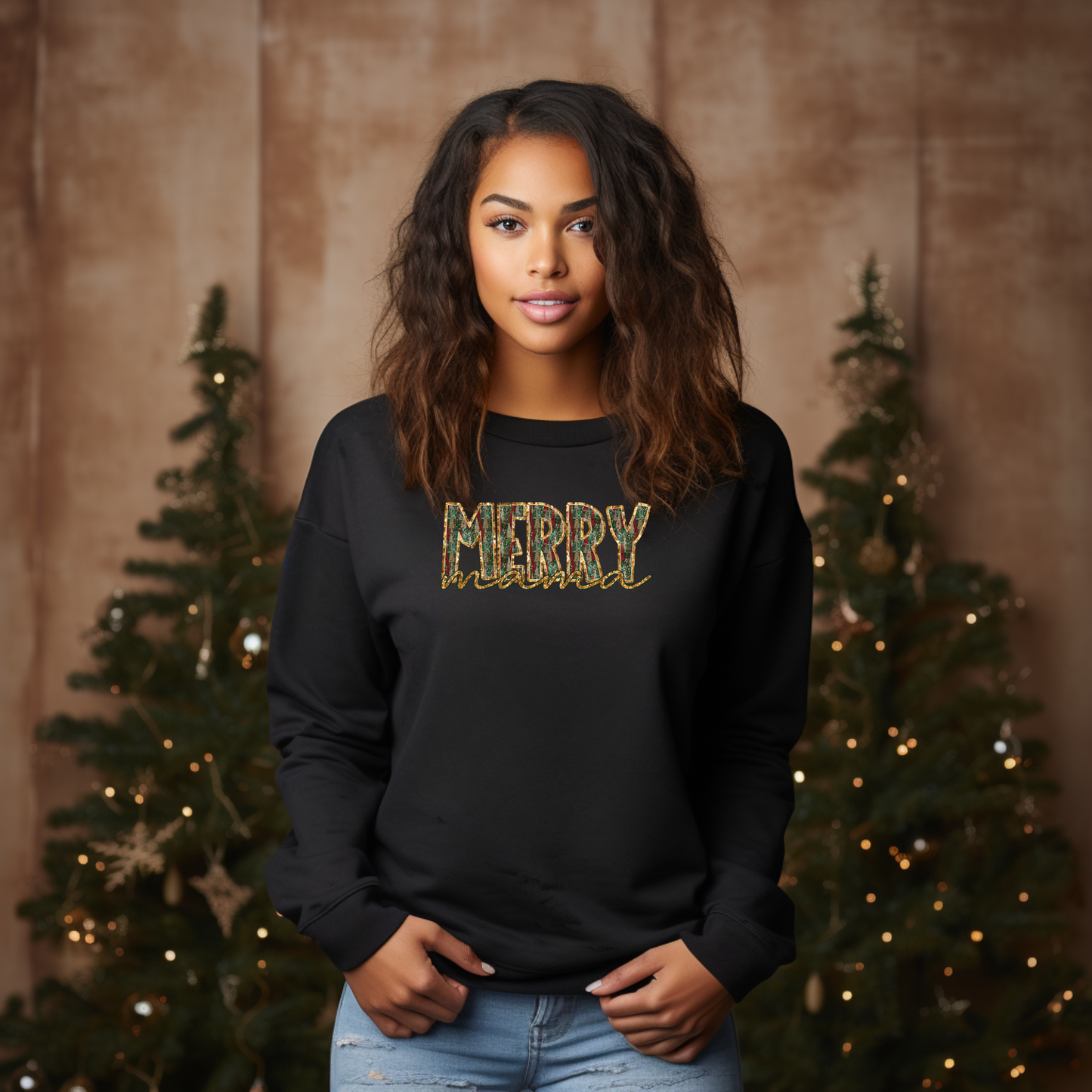 Radiate Joy: "Merry Mama" Faux Sequin Sweatshirt