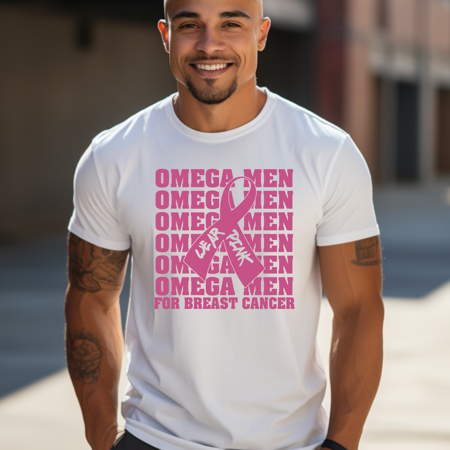 Black Greek Fraternity Breast Cancer Awareness Tee – Alpha, Iota, Kappa, Omega, Sigma