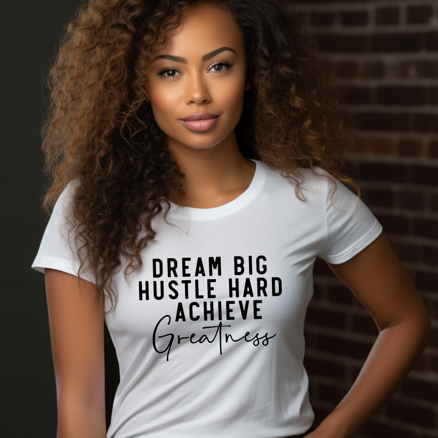 Pursue Your Dreams: "Dream Big Hustle Hard Achieve Greatness" Tee