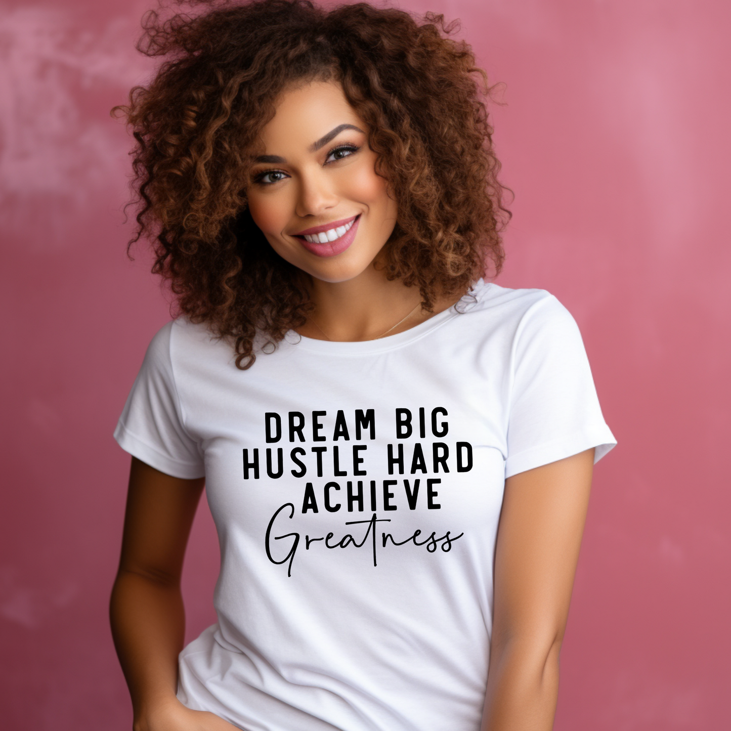 Pursue Your Dreams: "Dream Big Hustle Hard Achieve Greatness" Tee