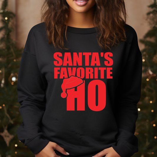 Santa’s Favorite Ho Sweatshirt – Bold Holiday Humor