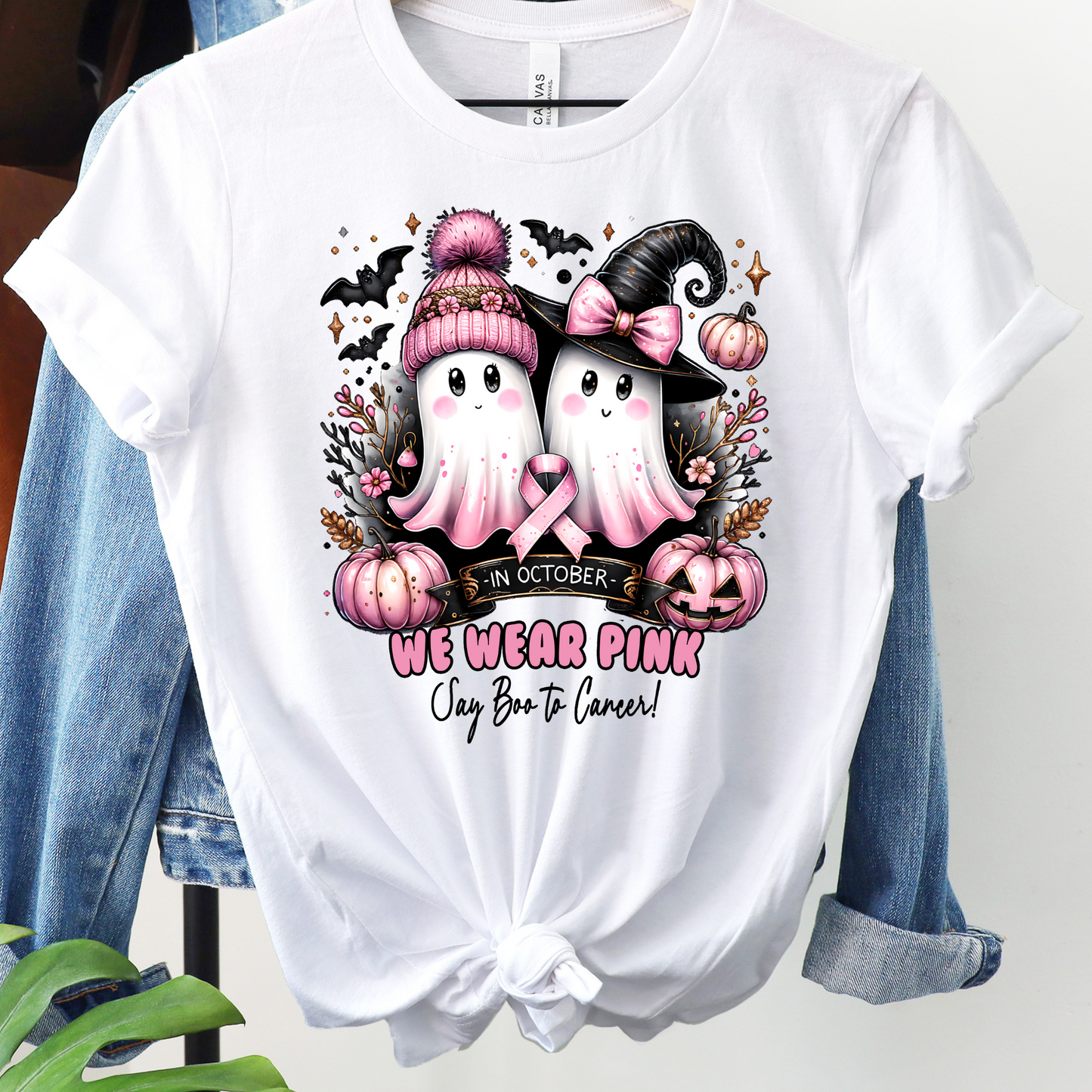 We Wear Pink – Say Boo to Cancer Halloween Breast Cancer Awareness Tee