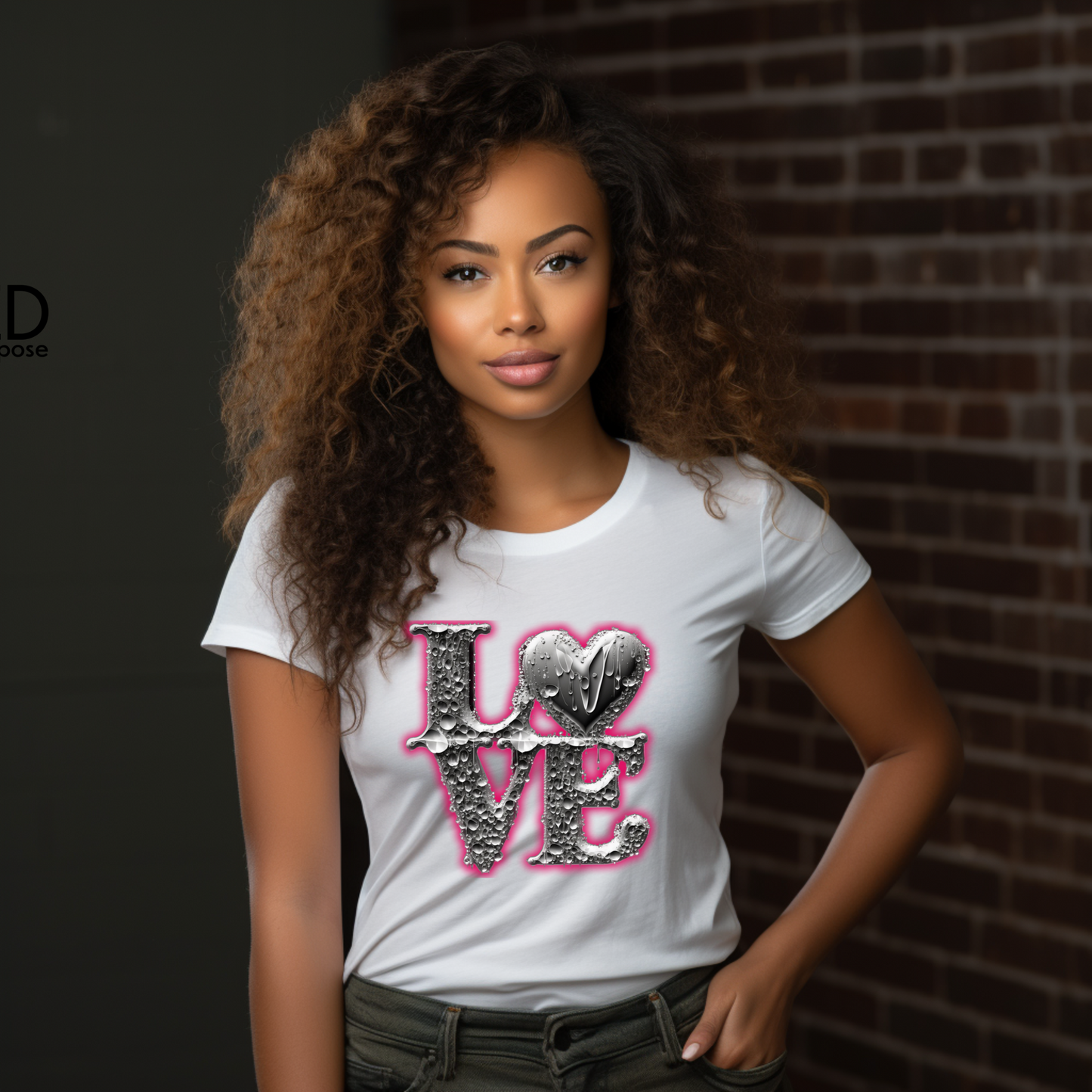 Elegance Meets Expression: "Love in Shimmering Silver" Tee