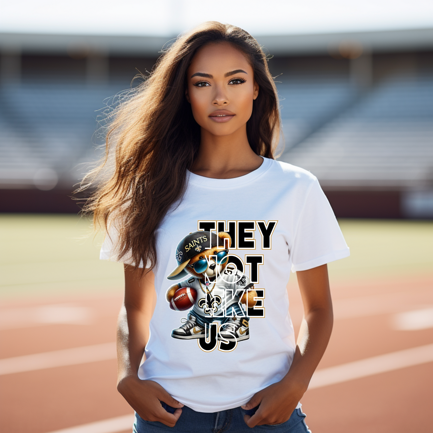 "They Not Like Us" New Orleans Football Tee - Cool Bear Design