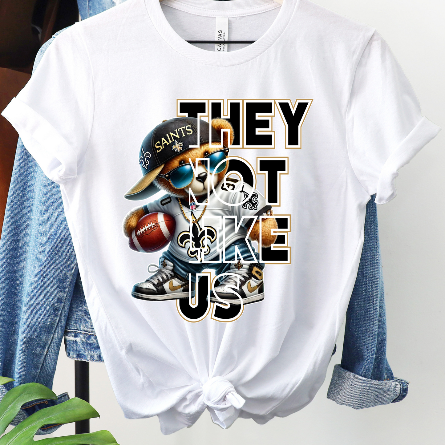 "They Not Like Us" New Orleans Football Tee - Cool Bear Design