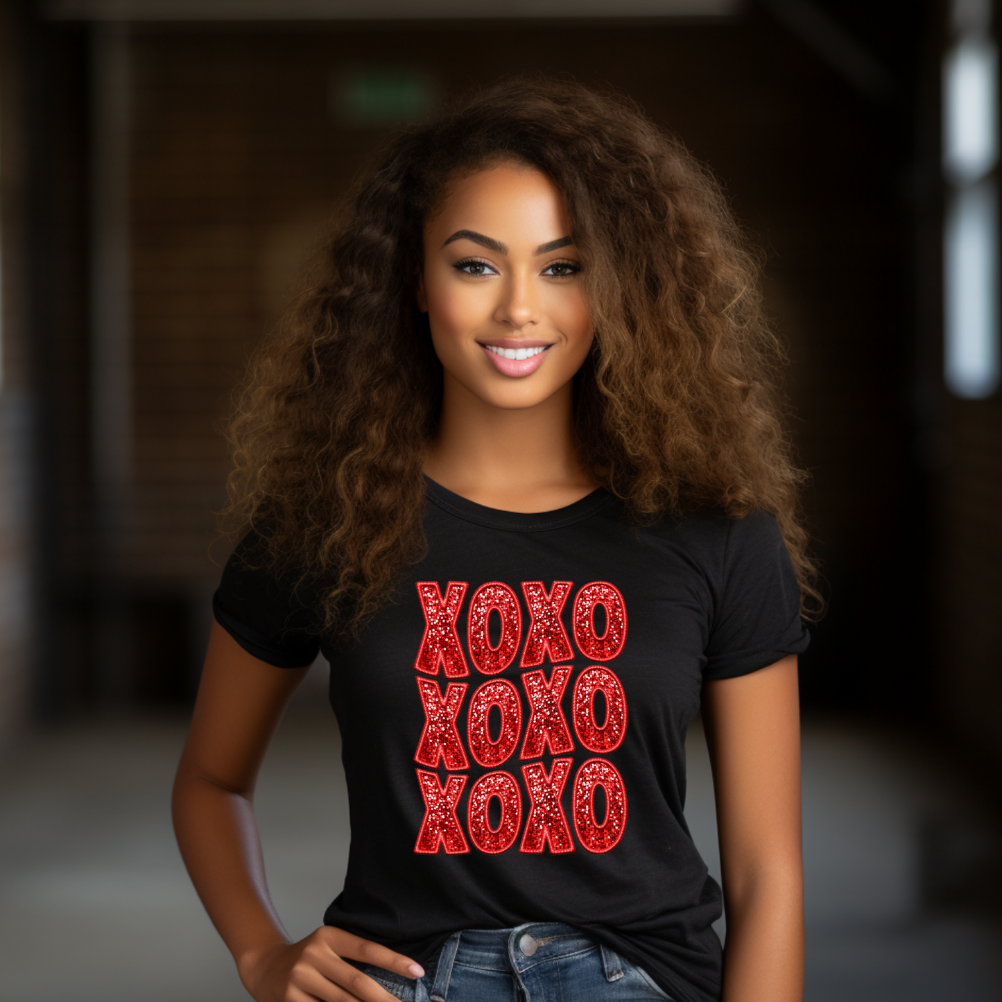 Glamorous Affection: "XOXO In Red Faux Sequin" Tee