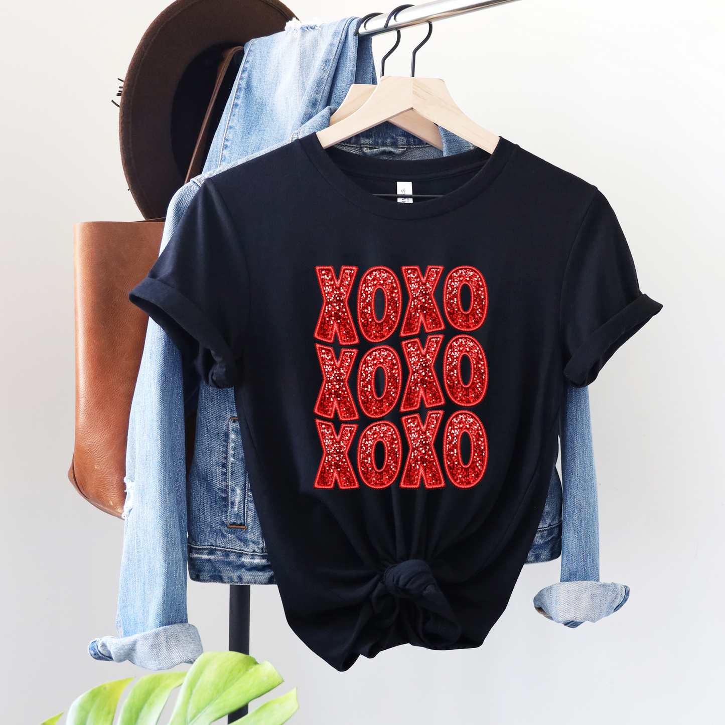 Glamorous Affection: "XOXO In Red Faux Sequin" Tee