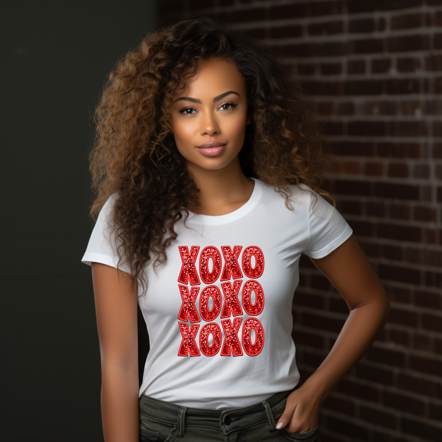 Glamorous Affection: "XOXO In Red Faux Sequin" Tee