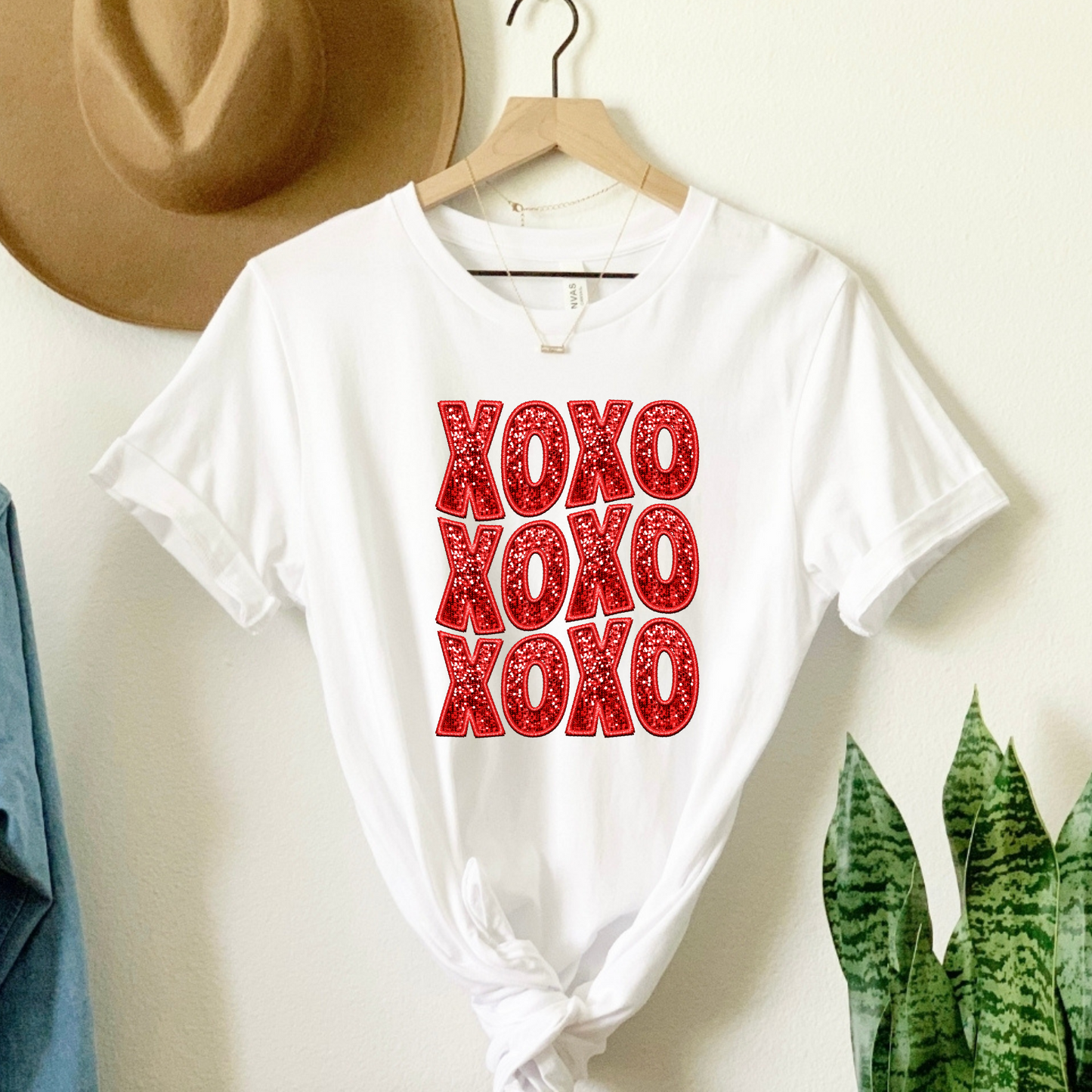 Glamorous Affection: "XOXO In Red Faux Sequin" Tee